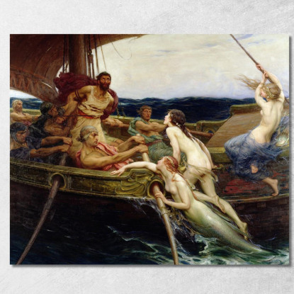 Ulisse E Le Sirene Herbert James Draper hjd19 quadro stampato su tela