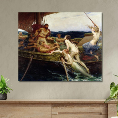 Ulisse E Le Sirene Herbert James Draper hjd19 quadro stampato su tela