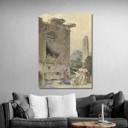 Donne Caritatevoli Hubert Robert hrb28 quadro stampato su tela