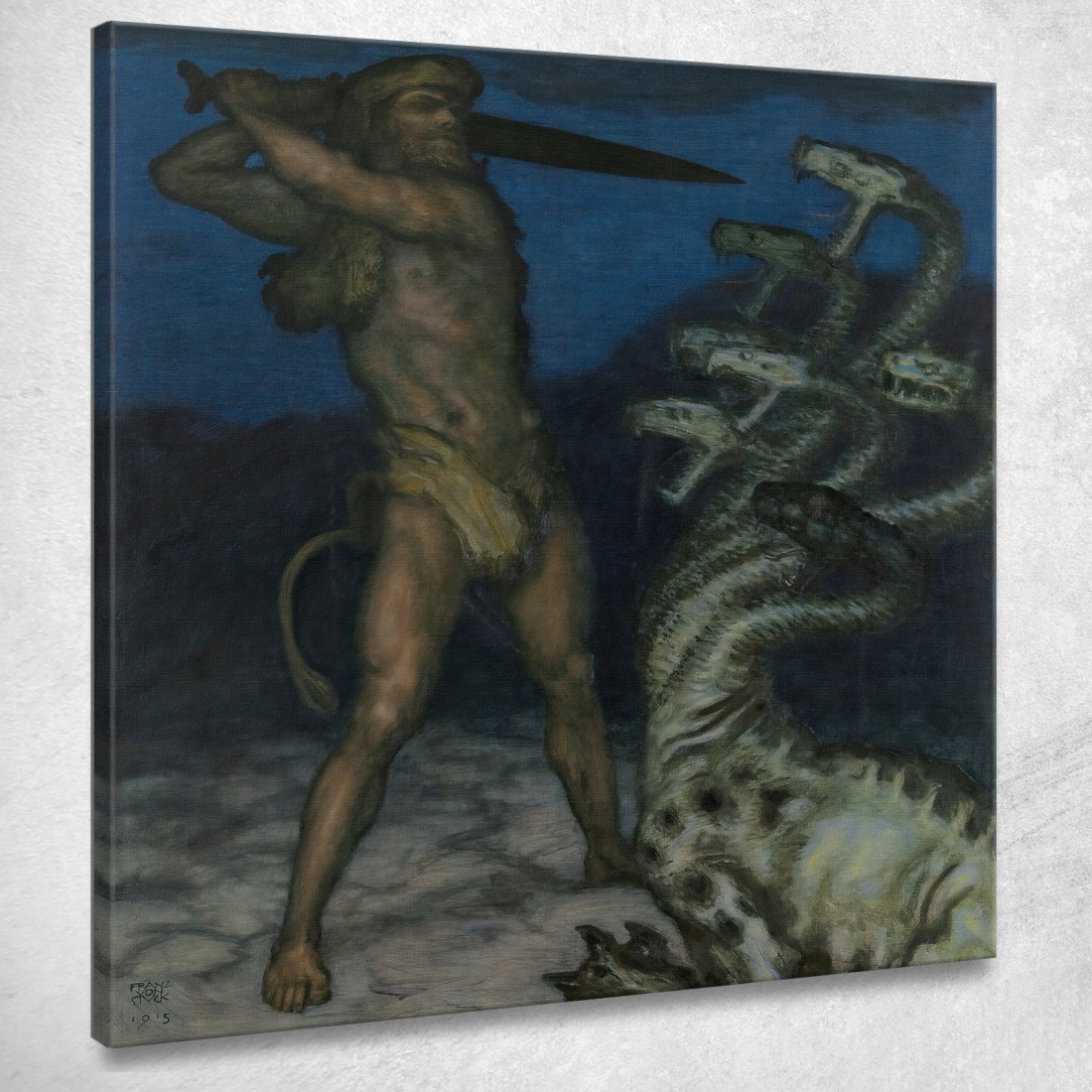 Ercole E L'Idra Franz von Stuck fvs38 quadro stampato su tela Ercole E L'Idra Franz von Stuck fvs38 quadro stampato su tela